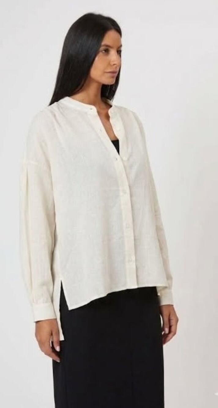 TUCKERNUCK Stand Collar High-Low Button-Down Shirt Size M NWT